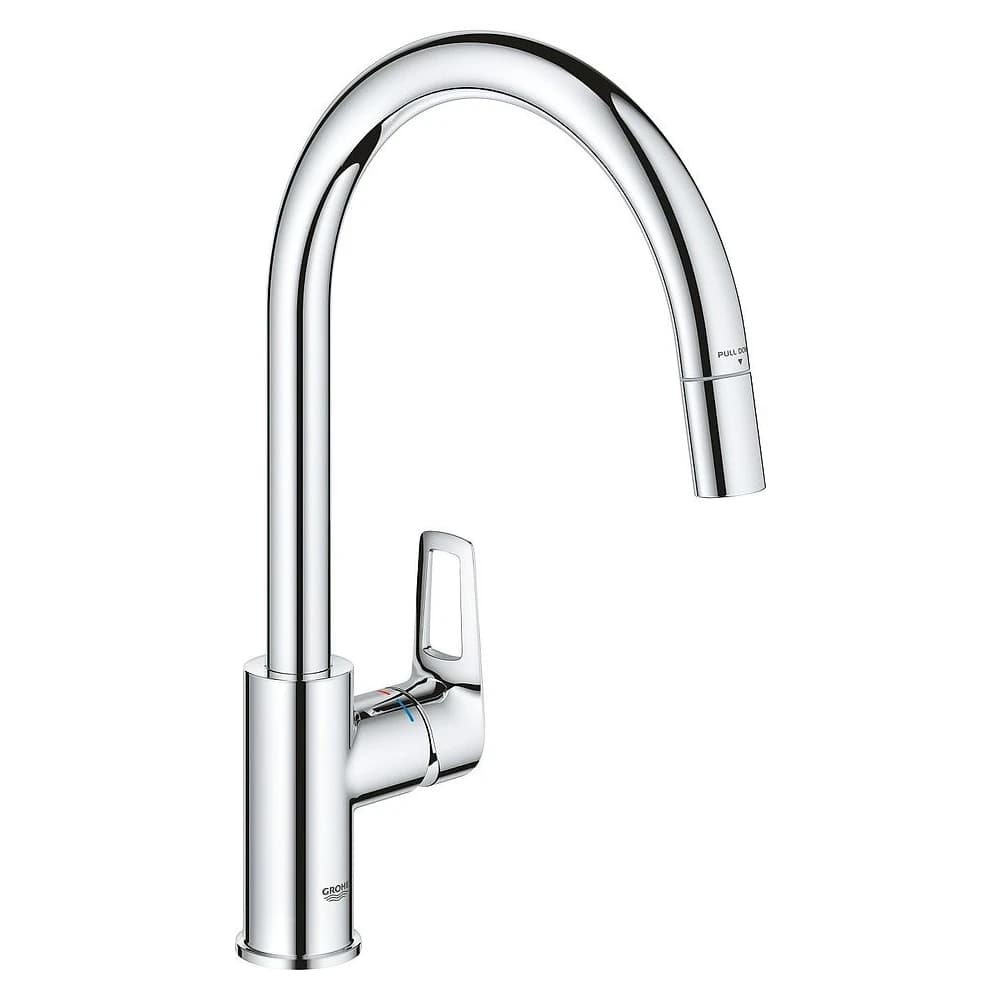 Grohe StartLoop Krom Spiralli Yüksek Eviye Bataryası