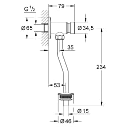 Grohe Rondo Basmalı Pisuar Yıkama Valfi görsel 2