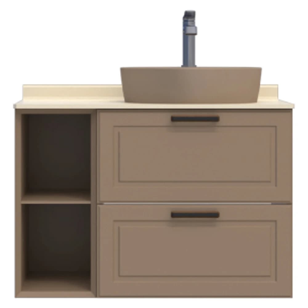 Creavit Perra 25+60 Cm Latte 2 Çekmeceli Lavabo Dolabı