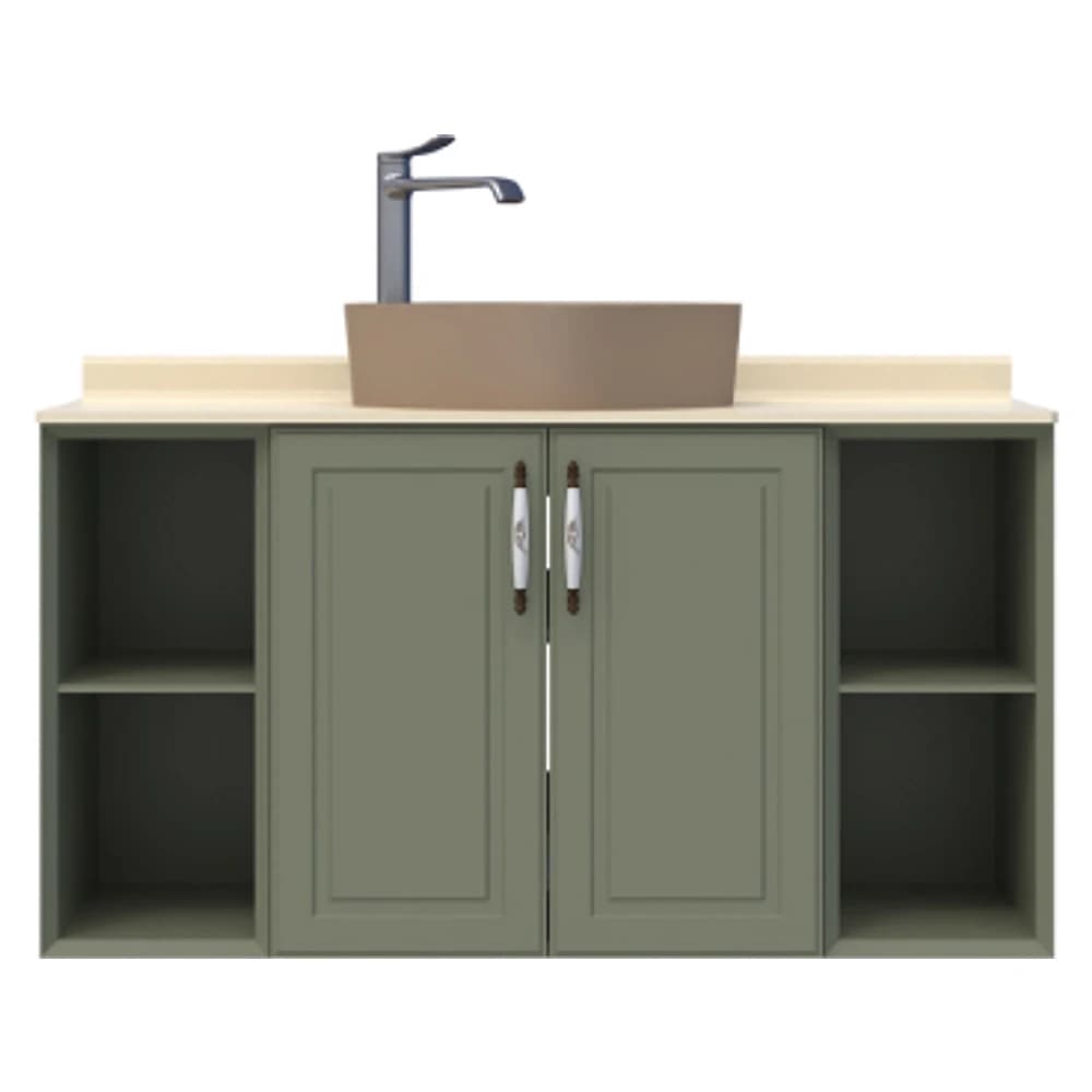 Creavit Perra 25+60+25 Cm Zeytuni Kapaklı Lavabo Dolabı