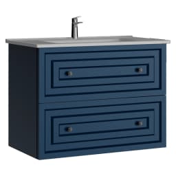 Creavit Kayra 80 Cm Mat Safir Mavi Çekmeceli Lavabo Dolabı görsel 1