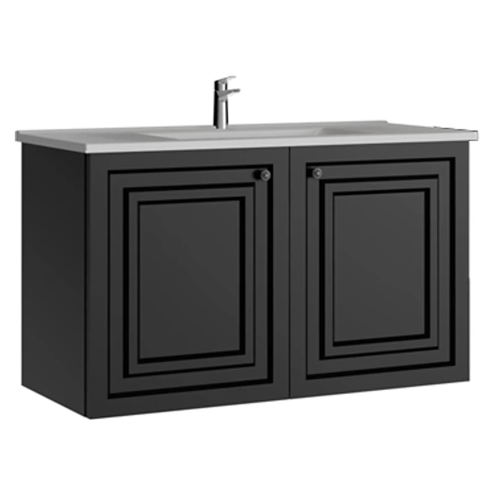 Creavit Kayra 100 Cm Mat Antrasit Kapaklı Lavabo Dolabı
