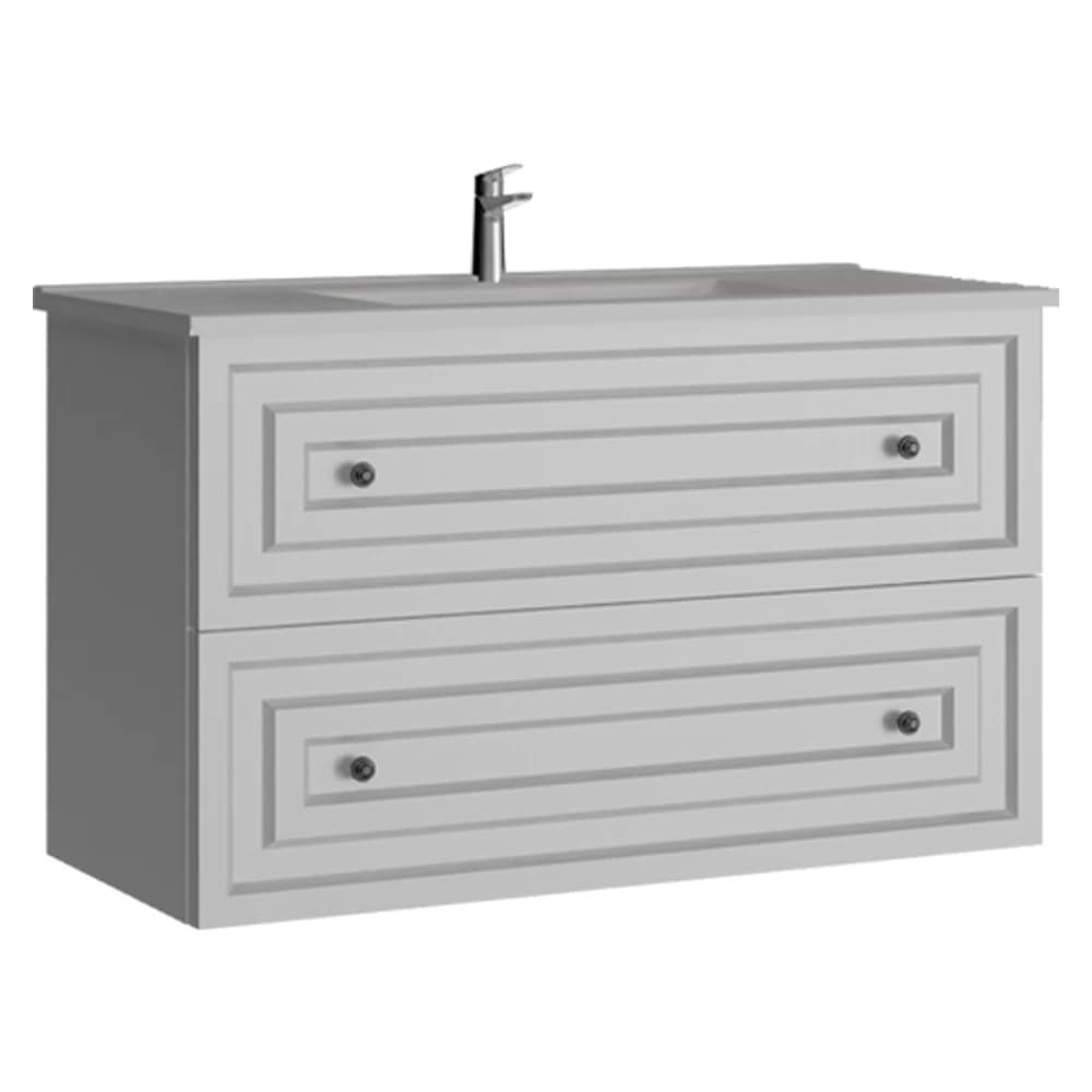 Creavit Kayra 100 Cm Mat Beyaz Çekmeceli Lavabo Dolabı