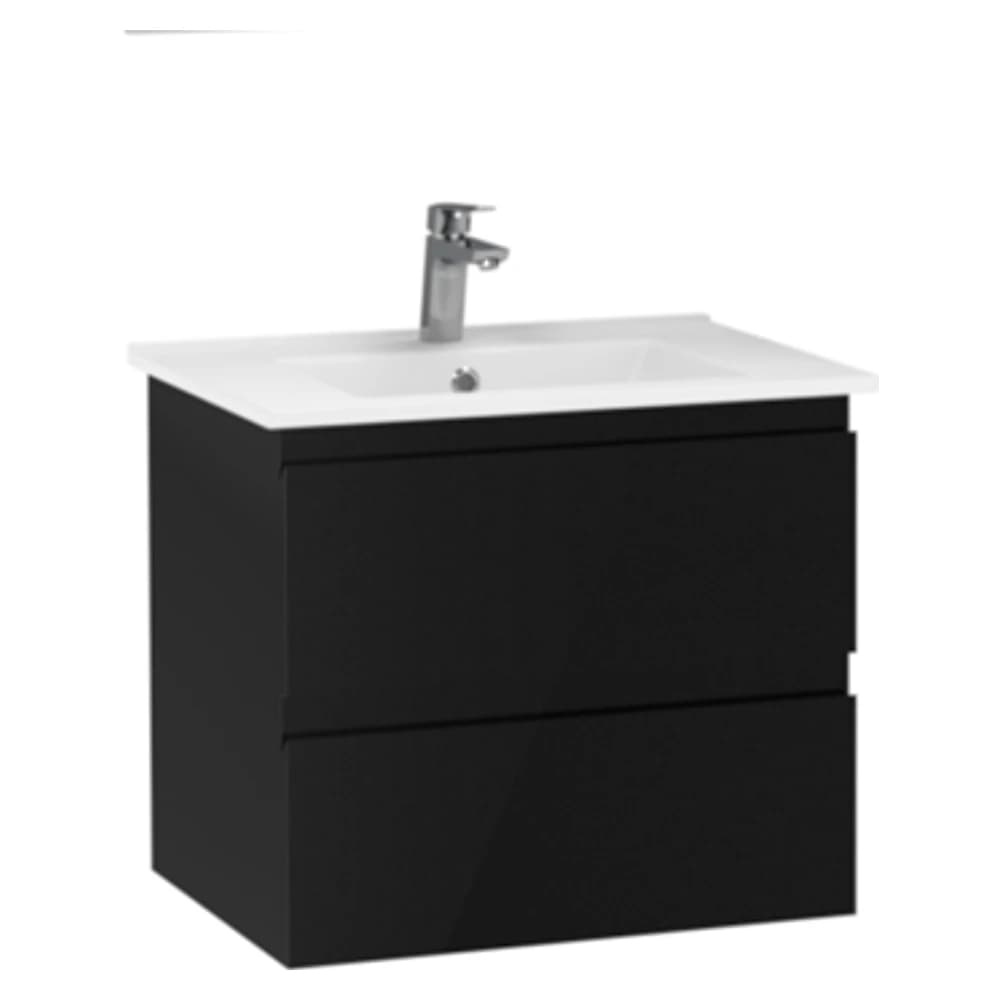 Creavit Alinda 60 Cm Parlak Siyah Lavabo Dolabı