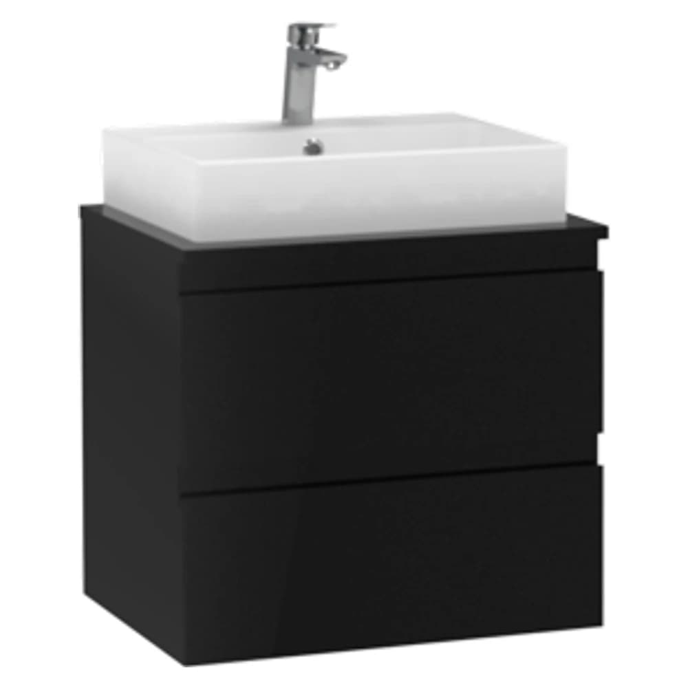 Creavit Alinda 60 Cm Parlak Siyah Tablalı Lavabo Dolabı