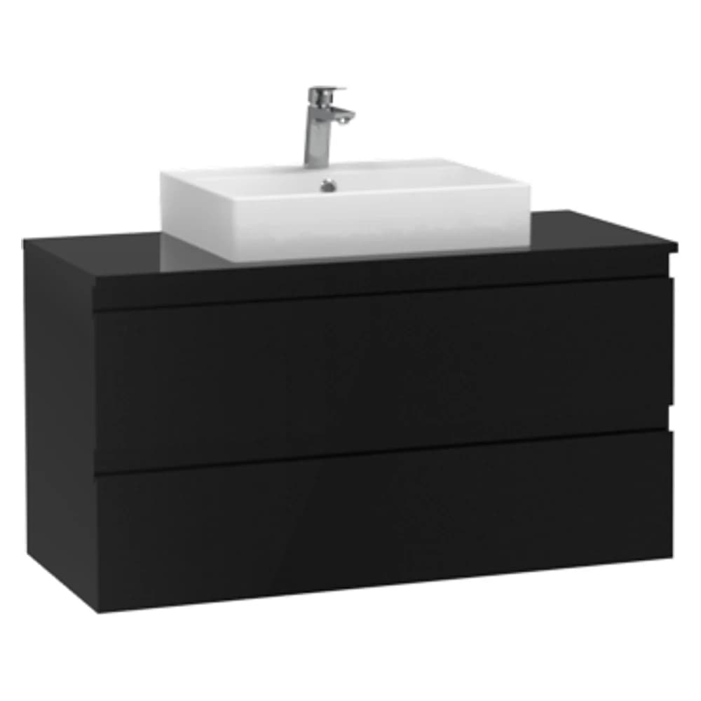 Creavit Alinda 100 Cm Parlak Siyah Tablalı Lavabo Dolabı