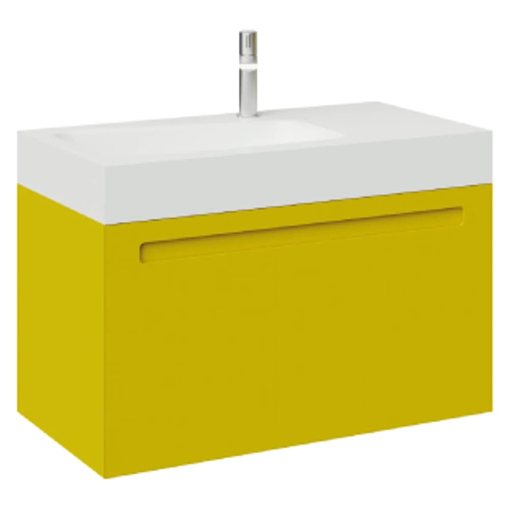 Creavit Recta 85 Cm Amber Sarı Lavabolu Dolap
