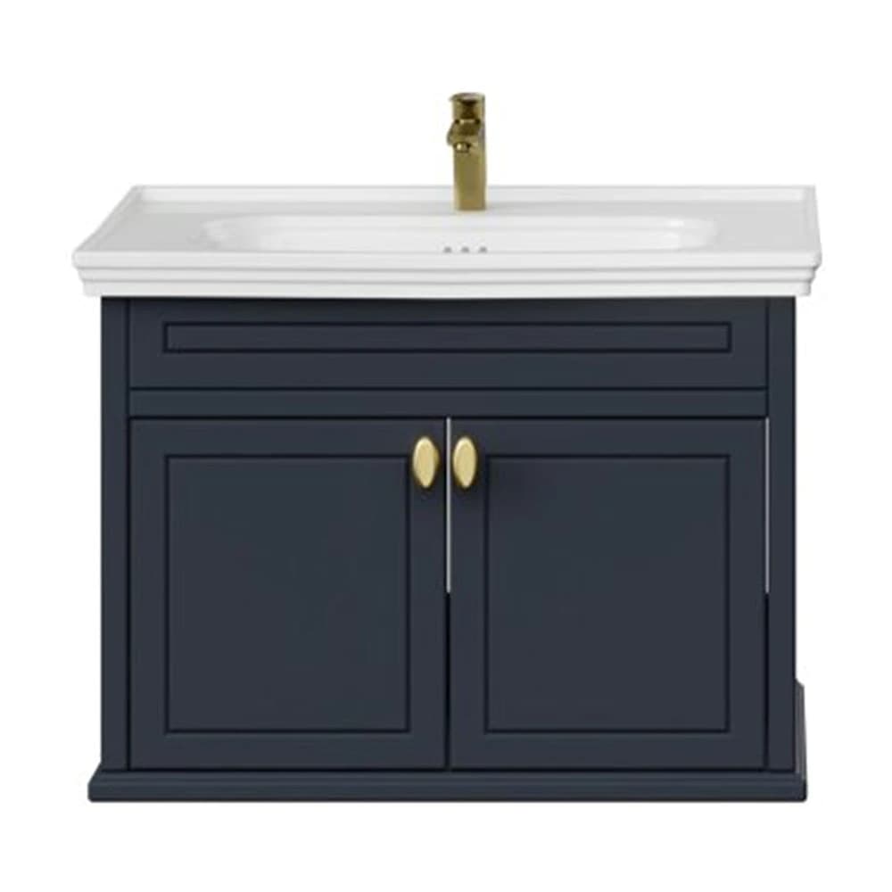 Creavit Antik 80 Cm Antrasit Kapaklı Lavabo Dolabı