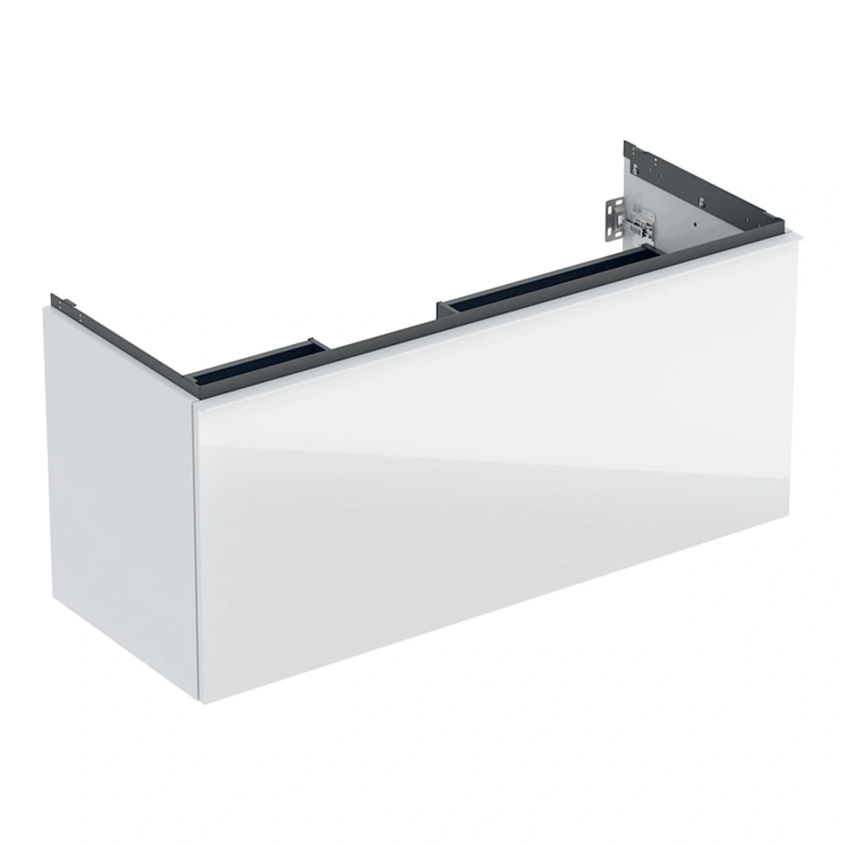 Geberit Acanto 120 cm Beyaz Cam Ön Yüzeyli Gizli Çekmeceli Lavabo Dolabı
