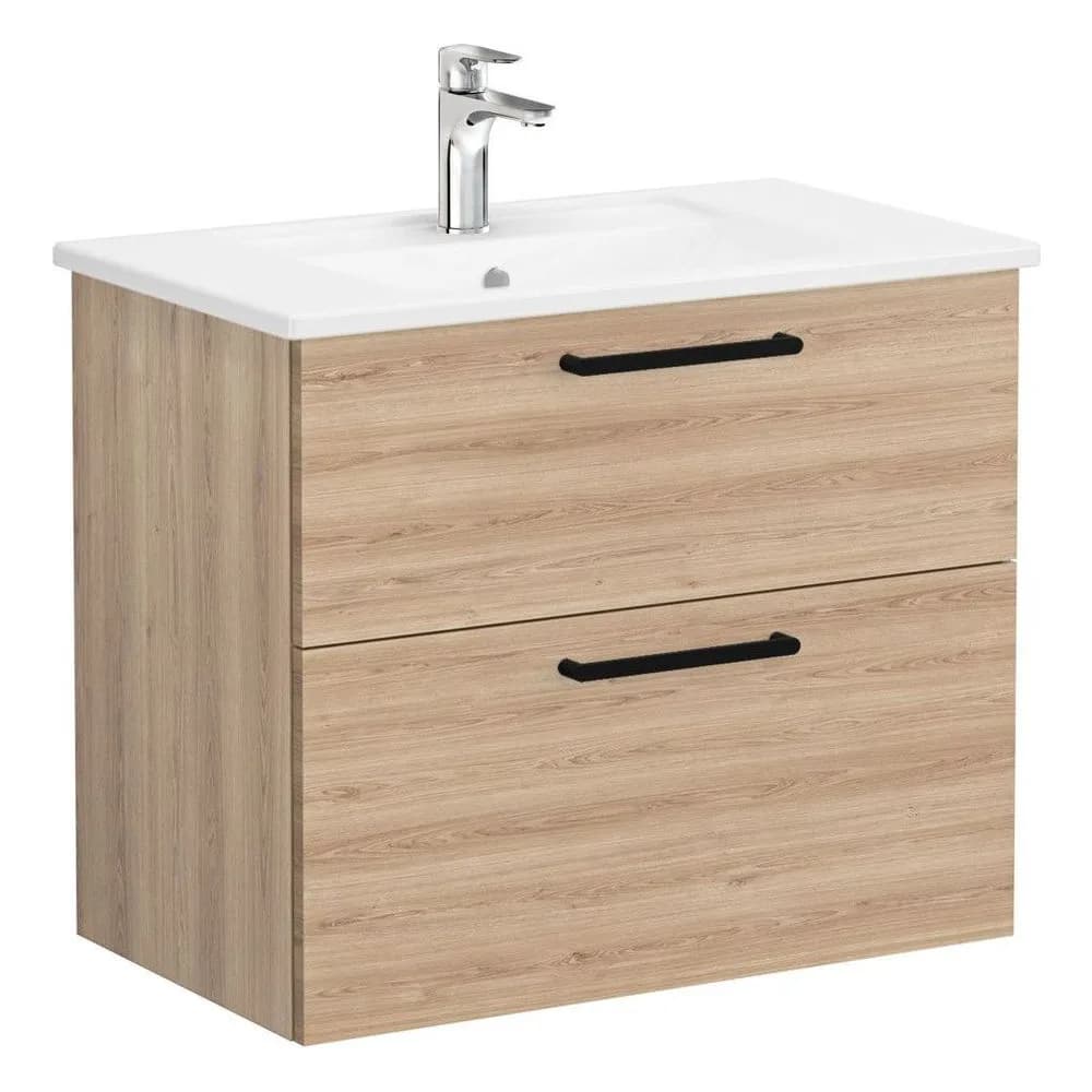 Vitra Root Flat 80 Cm Doğal Meşe 2 Çekmeceli Lavabo Dolabı