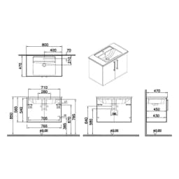 Vitra Root Flat 80 Cm Antrasit 2 Kapaklı Lavabo Dolabı görsel 2