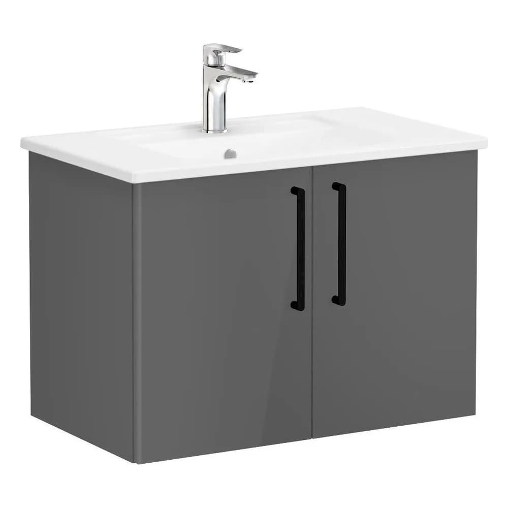 Vitra Root Flat 80 Cm Antrasit 2 Kapaklı Lavabo Dolabı