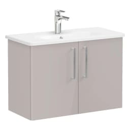 Vitra Root Flat 80 Cm Sahra Beji Dar 2 Kapaklı Lavabo Dolabı görsel 1