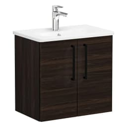 Vitra Root Flat 60 Cm Ceviz Dar 2 Kapaklı Lavabo Dolabı görsel 1
