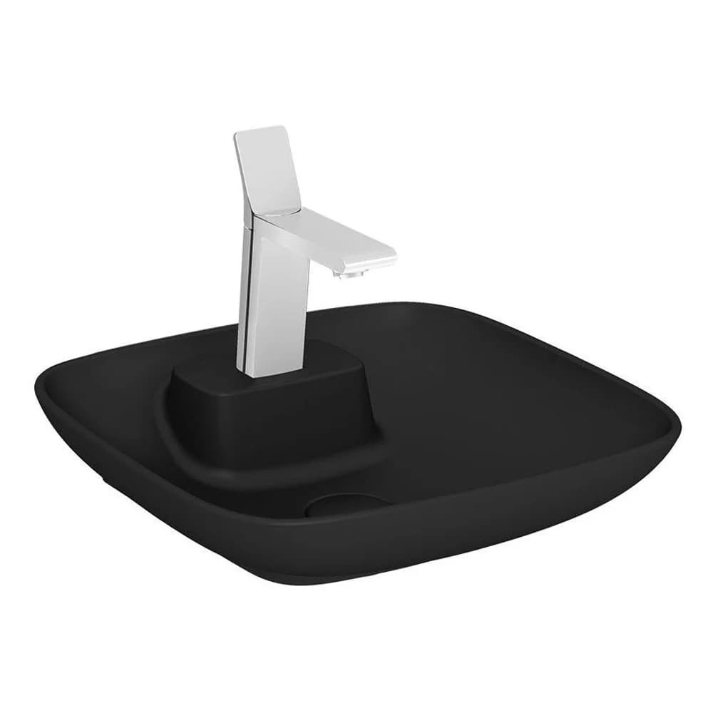 Vitra Memoria Kare 45 Cm Mat Siyah Tezgah Üstü Lavabo