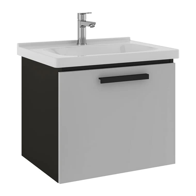 Kale Gris 65 Cm Siyah-Gri Lavabosuz Alt Dolap