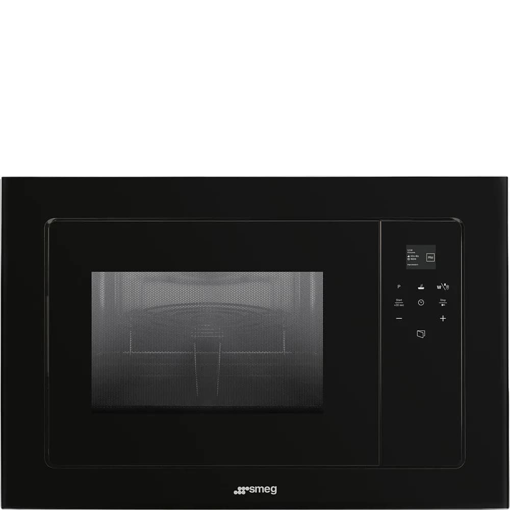 Smeg Linea 60 cm Siyah Izgaralı Ankastre Mikrodalga Fırın