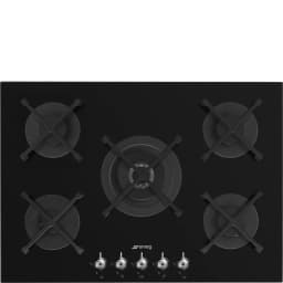 Smeg Classica 72 cm Siyah Cam 5 Gözlü Gazlı Ocak görsel 1