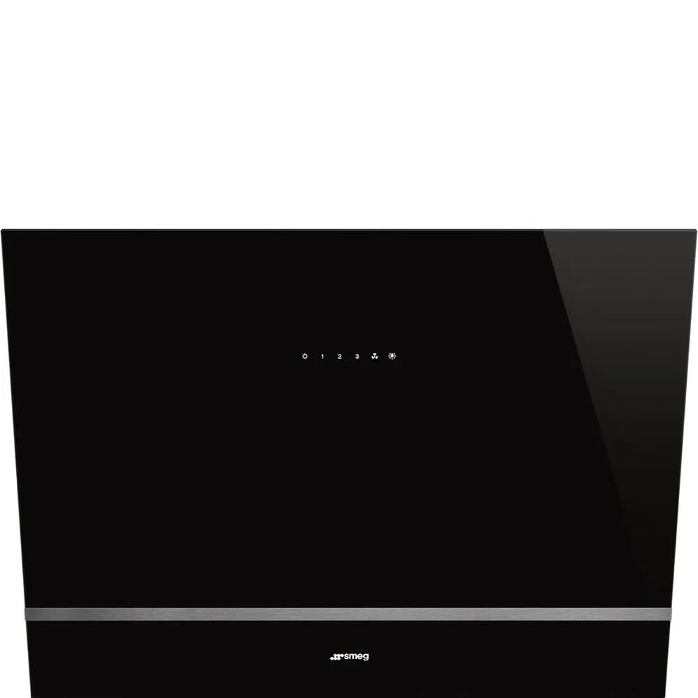 Smeg Üniversal 80 cm Siyah Cam Eğik Duvar Tipi Davlumbaz