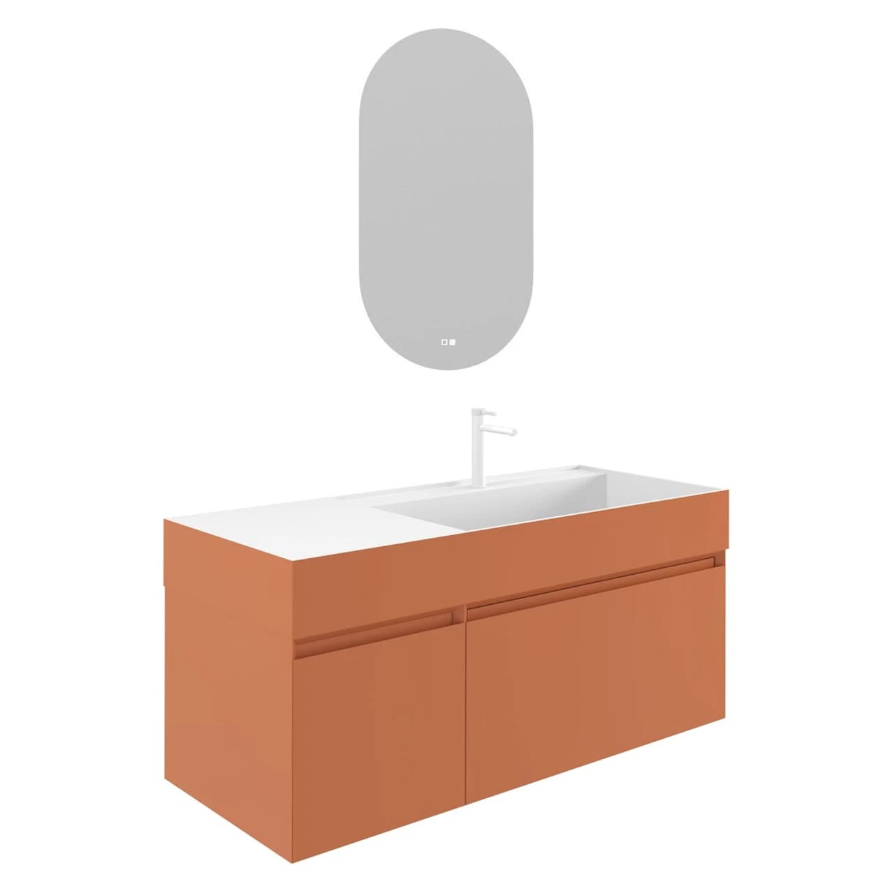 Orka Lusso Sağ 120 Cm Mat Tarçın Banyo Dolabı Takımı - 5007531
