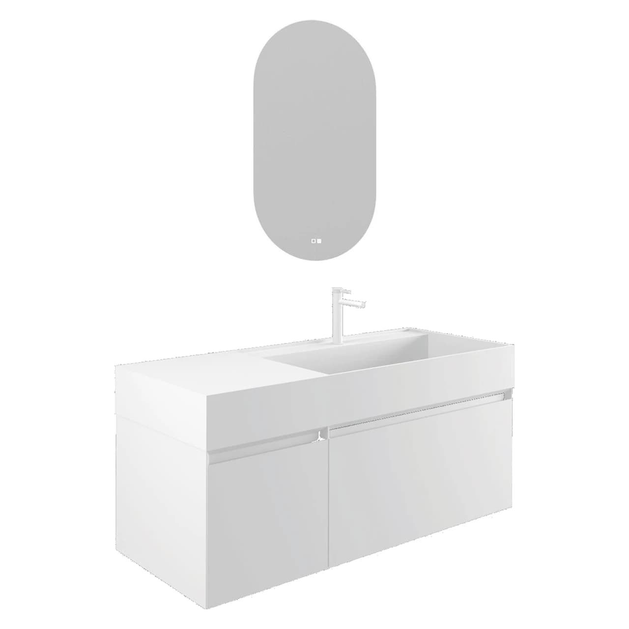 Orka Lusso Sağ 120 Cm Mat Beyaz Banyo Dolabı Takımı - 5007526