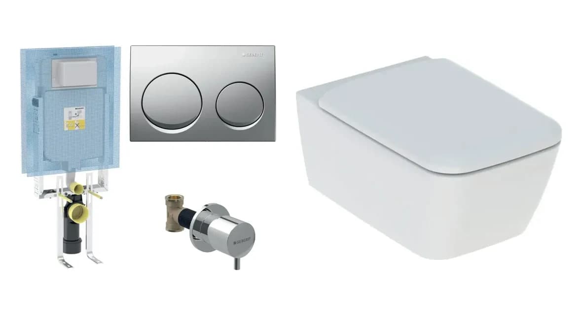 Geberit iCon Square Asma Klozet ve Gömme Rezervuar Takımı