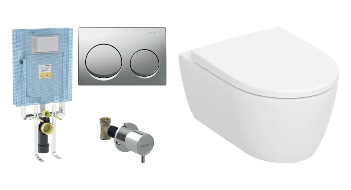 Geberit iCon Taharet Fonksiyonlu Asma Klozet ve Gömme Rezervuar Takımı