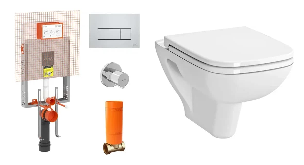 Vitra S20 52 cm Beyaz Asma Klozet ve Gömme Rezervuar Takımı
