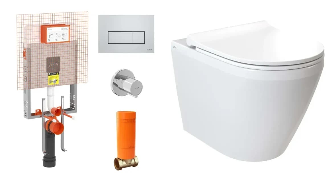 Vitra Integra Rim-ex Kanalsız Asma Klozet ve Gömme Rezervuar Takımı