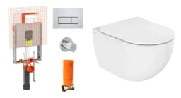Vitra Sento CrystalFlush 54 Cm Taharet Borulu Asma Klozet ve Gömme Rezervuar Takımı görsel 1