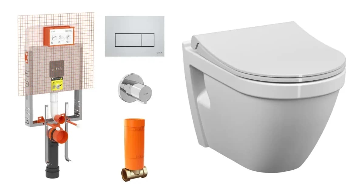 Vitra S50 Rim-ex Beyaz Asma Klozet ve Gömme Rezervuar Takımı