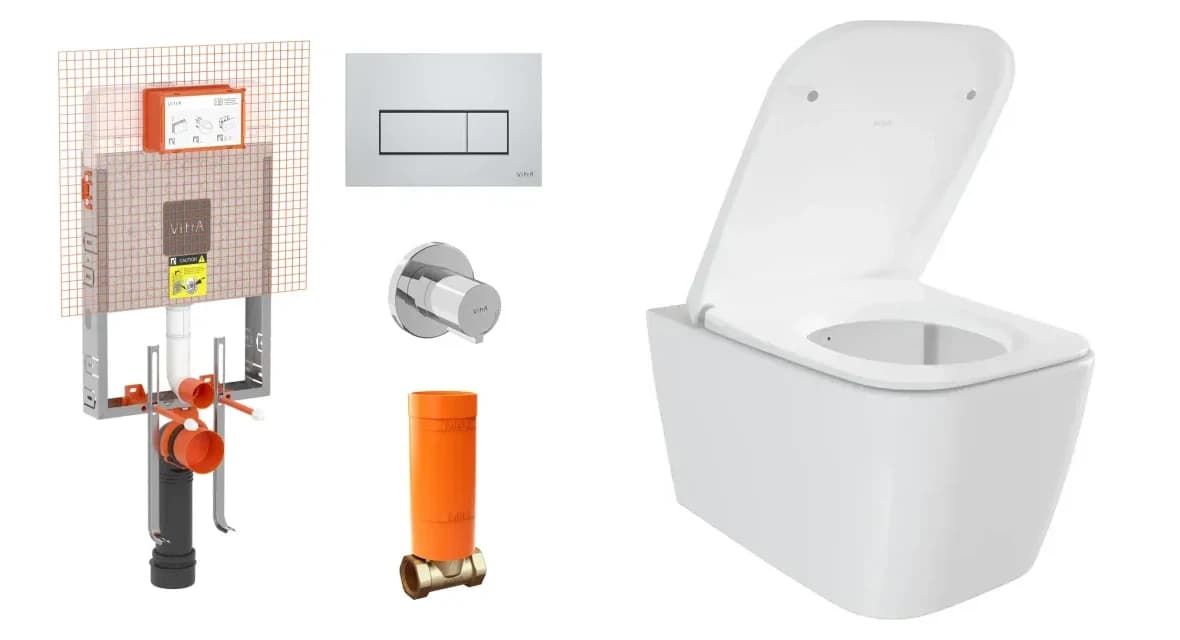 Vitra Metropole Square QuantumFlush Asma Klozet ve Gömme Rezervuar Takımı