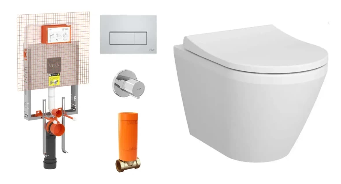 VitrA Integra Asma Klozet Rim-ex 54 cm Beyaz 7041L003 ve Gömme Rezervuar Takımı