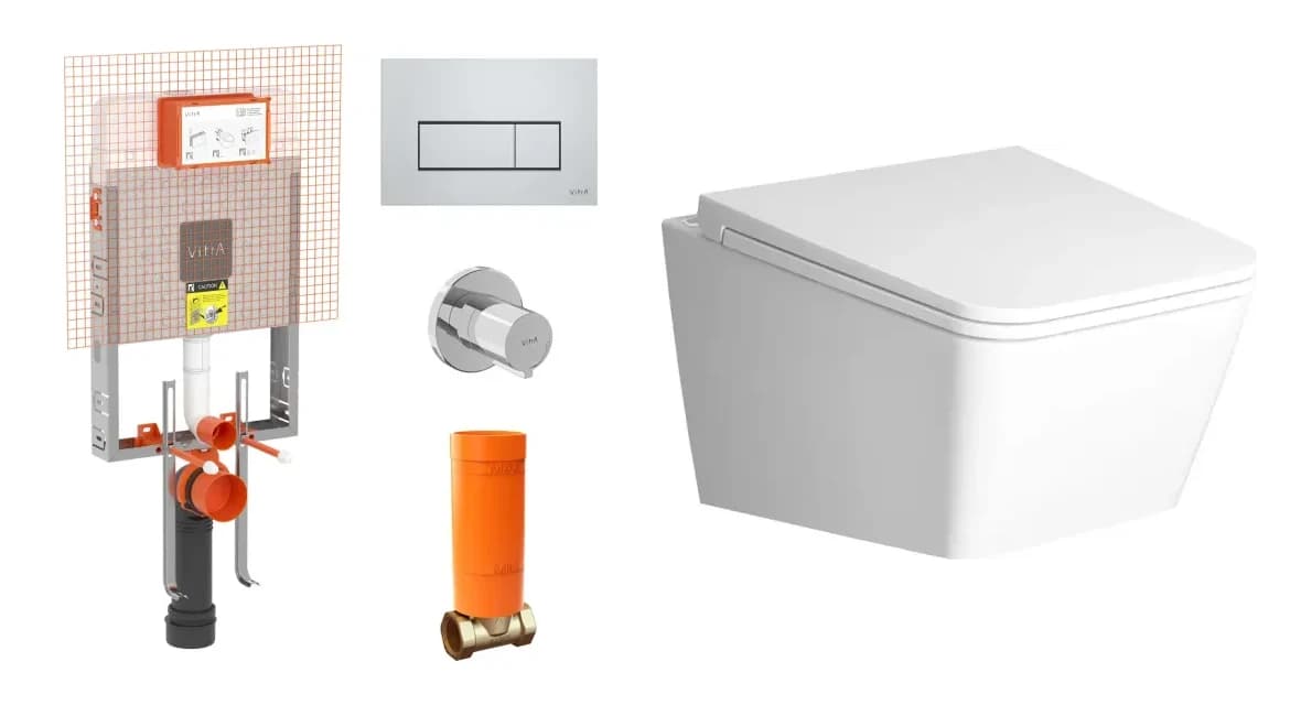 Vitra Equal Rim-ex Kanalsız Asma Klozet ve Gömme Rezervuar Takımı