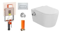 Vitra Metropole Round QuantumFlush Termostatik Entegre Musluklu Asma Klozet ve Gömme Rezervuar Takımı görsel 1