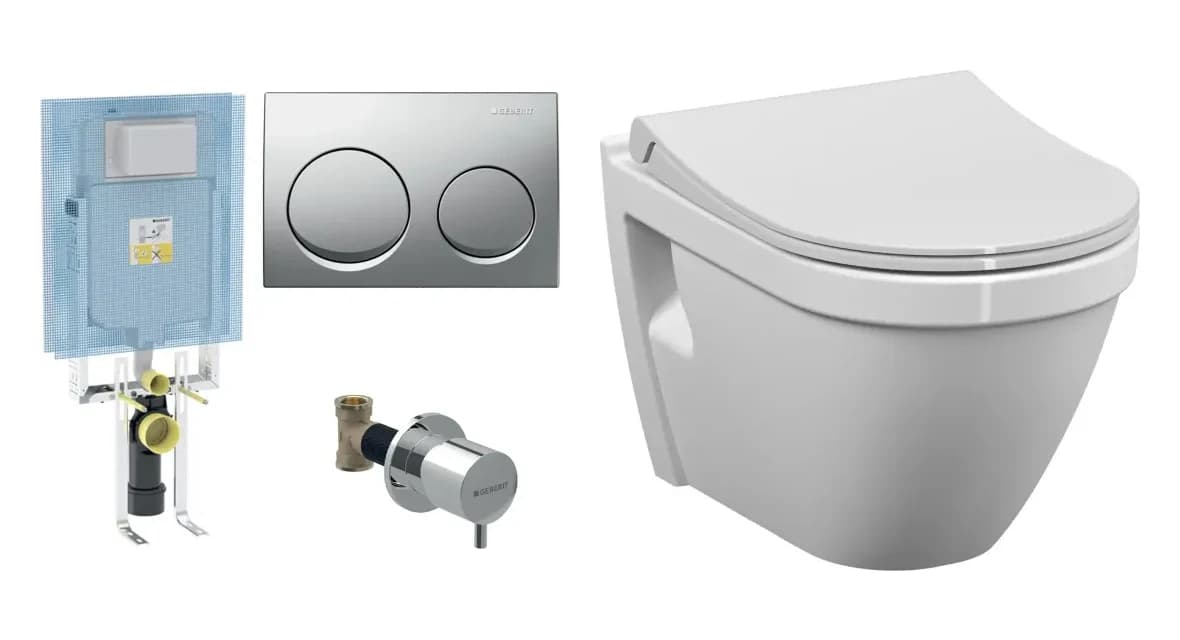 Vitra S50 Rim-ex Beyaz Asma Klozet ve Geberit Gömme Rezervuar Takımı