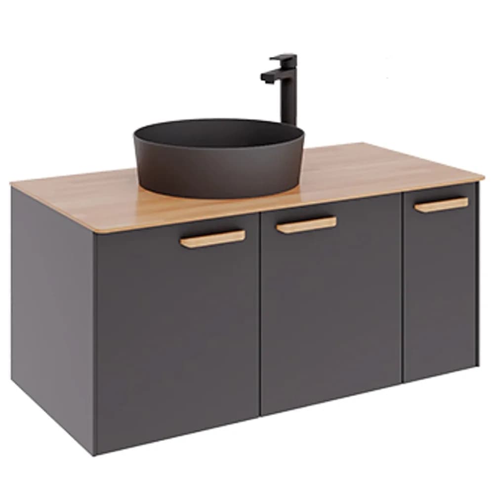 Creavit Elata 100 Cm Antrasit Metal Raflı Lavabo Dolabı