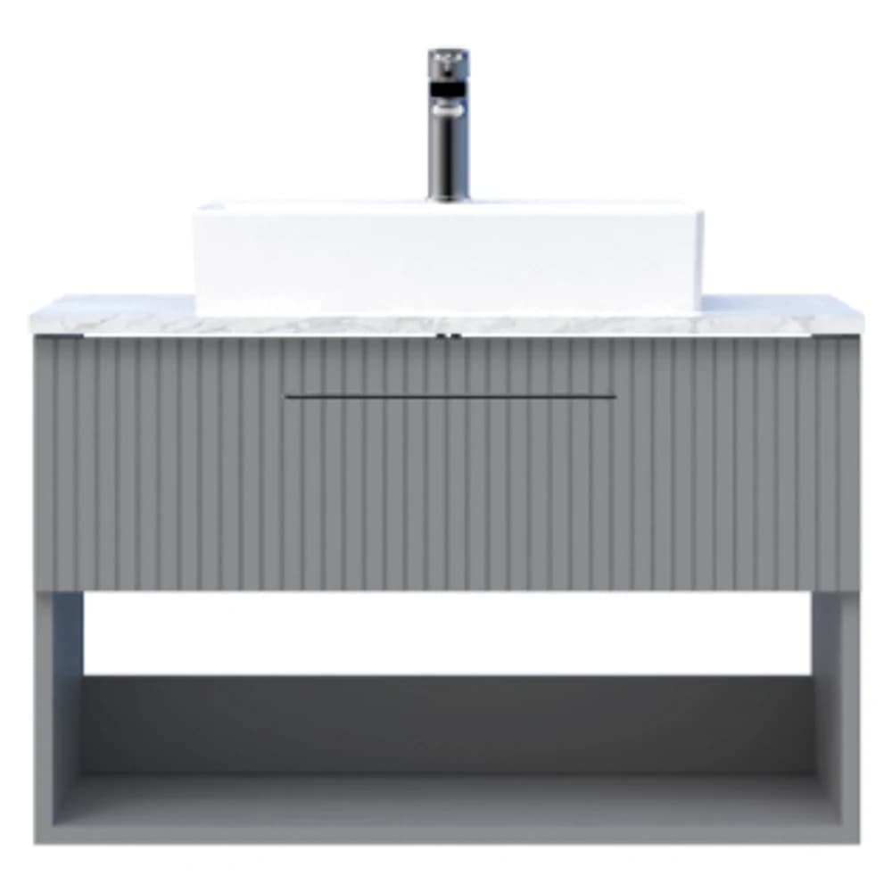 Creavit E10 85 Cm Gri 1 Çekmeceli Raflı Lavabo Dolabı