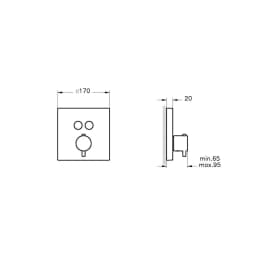 Vitra AquaHeat Mat Siyah Ankastre Termostatik Banyo Bataryası A4274636 görsel 2