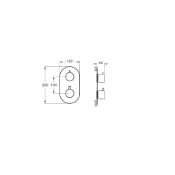 Vitra AquaHeat R2 2 Yollu Yönlendiricili Ankastre Banyo-Duş Bataryası A47113 görsel 2