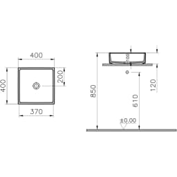 Vitra Archiplan 40x40 Cm Mat Taş Gri Çanak Lavabo - 7440B476-0016 görsel 2
