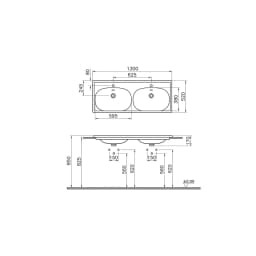 Vitra Equal 130x52 Cm Etajerli Lavabo 7244B403-0001 görsel 3