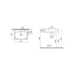 Vitra Equal 60x45 Cm Dikdörtgen Lavabo 7241B403-1514 görsel 2