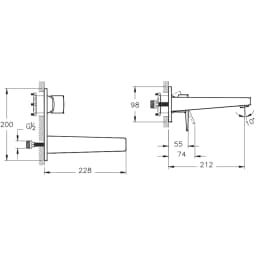 Vitra Flow Square Ankastre Lavabo Bataryası - A43180 görsel 2