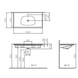 Vitra Frame 105x50 Cm Etajerli Lavabo 5709B403-0001 görsel 2