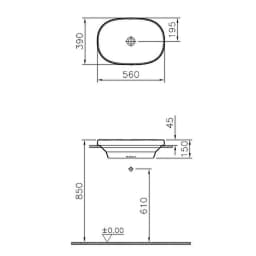 Vitra Frame 55x39 Cm Oval Mat Beyaz Tezgahüstü Lavabo 5652B401-0016 görsel 2