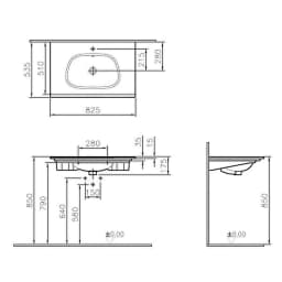 Vitra Frame 85x54 Cm Etajerli Lavabo 5708B403-0001 görsel 3