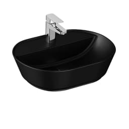 Vitra Geo 55x43 Cm Oval Mat Siyah Çanak Lavabo 7428B083-0041 görsel 1