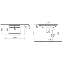 Vitra Integra 100x47 Cm Etajerli Lavabo 7057B003-0001 görsel 3