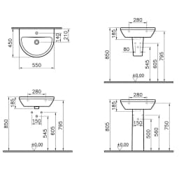 Vitra Integra 55x45 Cm Yuvarlak Lavabo 7067L003-0001 görsel 3
